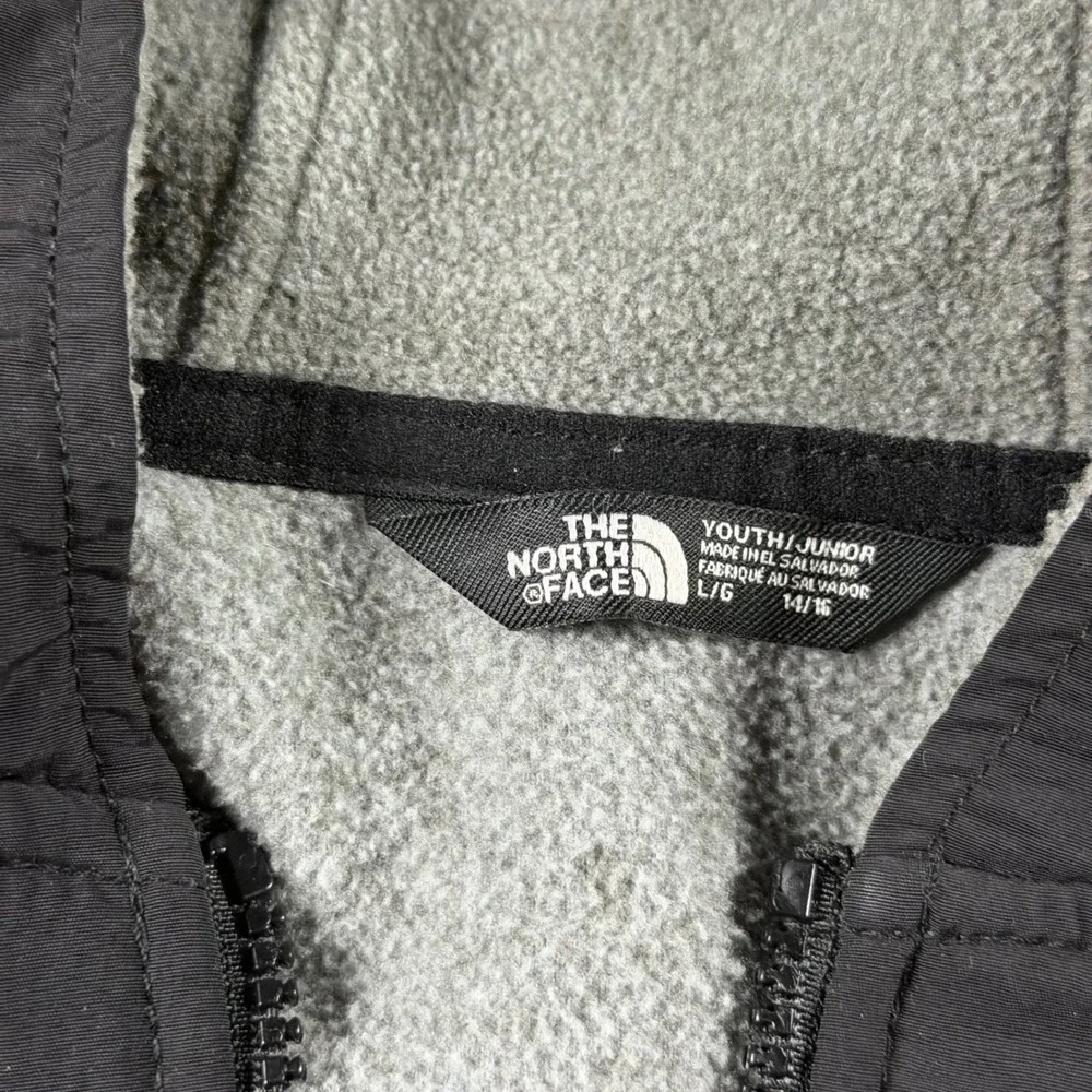 The North Face Youth Grey Black Full Zip Fleece Hoodie Jacket NF0A4VW4 L 14/16